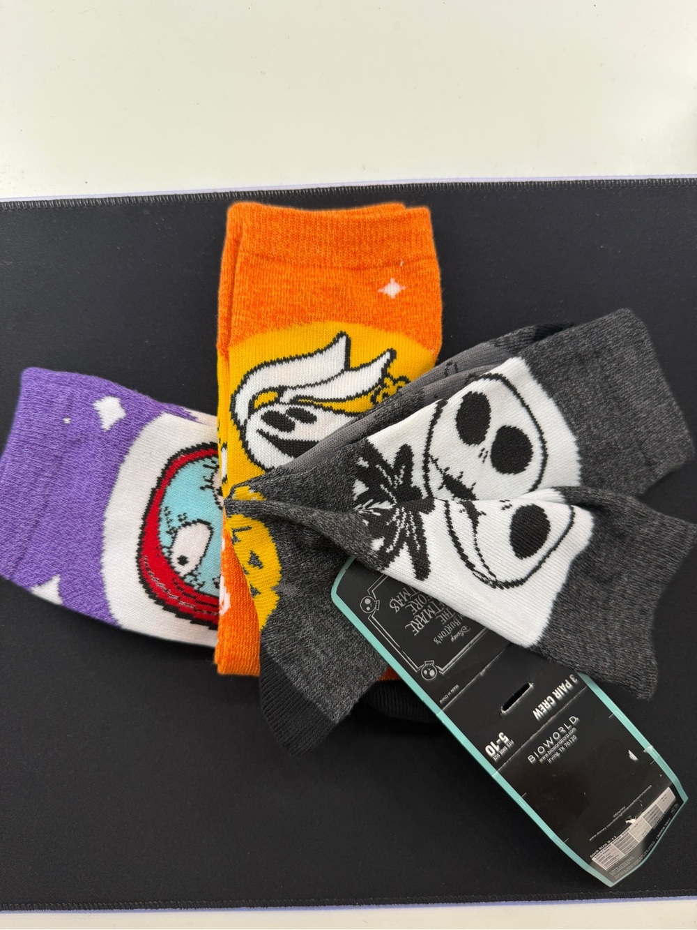 Disney Nightmare Before Christmas Socks 3 Pack Jack Sally Zero Crew Shoe Sz 5-10